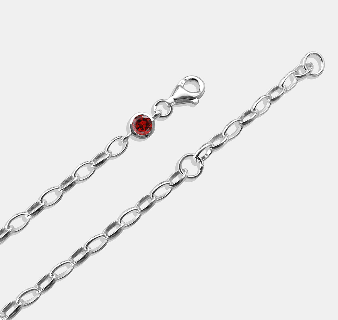 Chain Bracelet with Round Stone (Flush Setting)