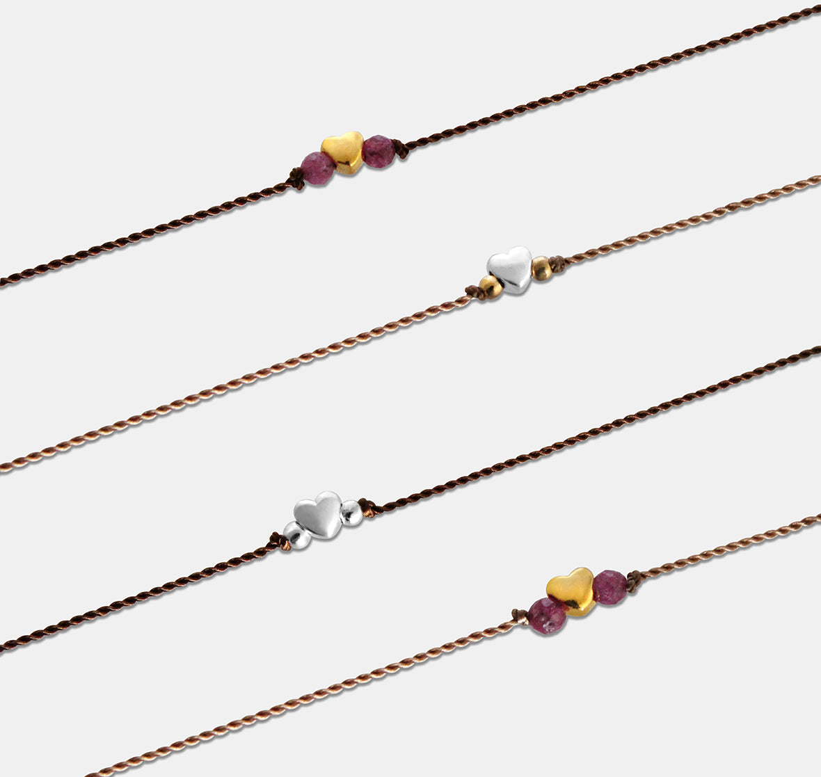 Heart Bead Rope Bracelet