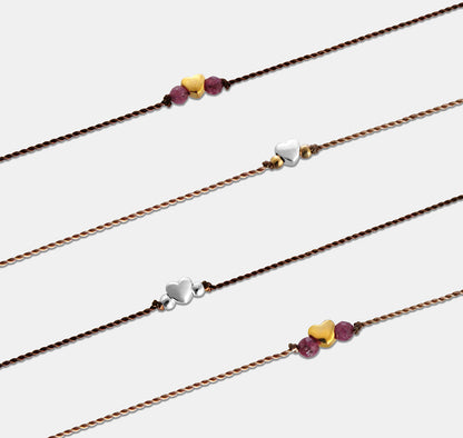 Heart Bead Rope Bracelet