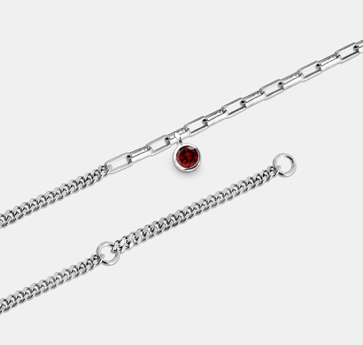 Gemstone Mixed Chain Bracelet (Drop Set)