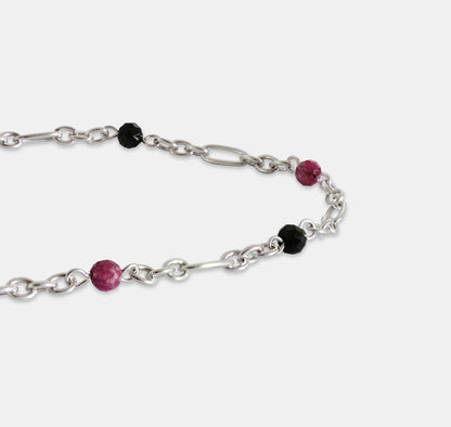 Chain Bracelet with Stone Beads