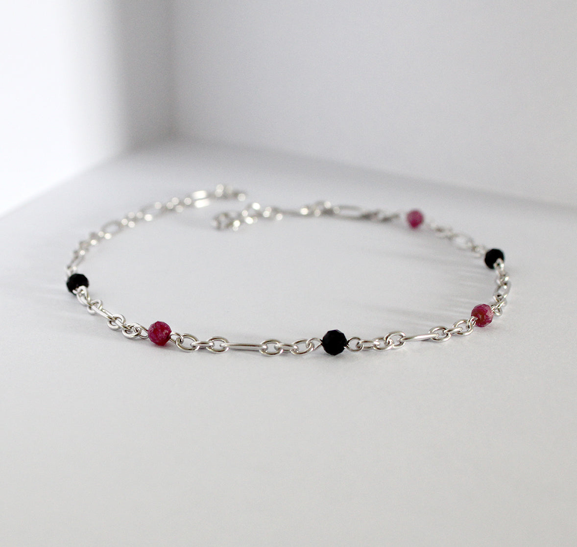 Chain Bracelet with Stone Beads