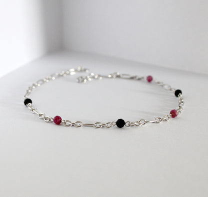 Chain Bracelet with Stone Beads
