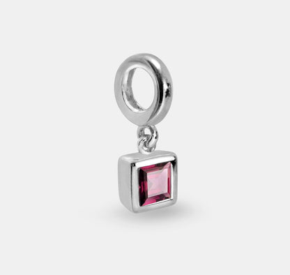 Square Gemstone Charm