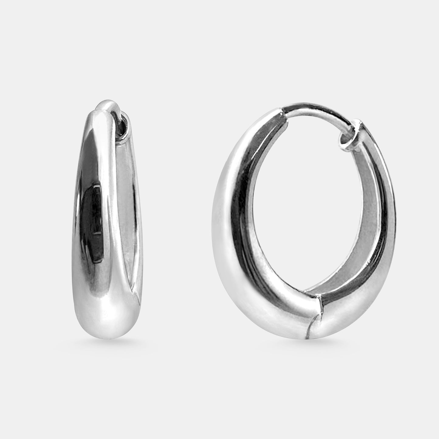Oval Hoop Earrings (Pair)