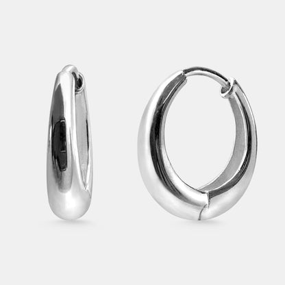 Oval Hoop Earrings (Pair)