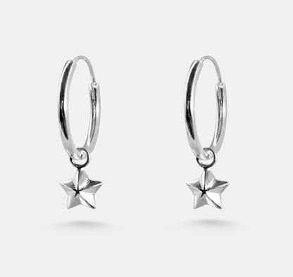 Small Star Hoop Earrings