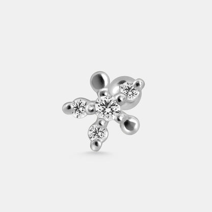 Four Stone Starburst Earrings Stud