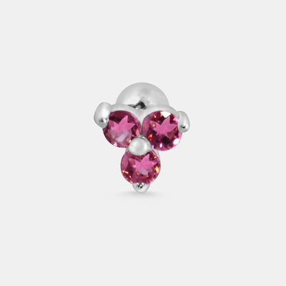 Tiny Gem Trio Cluster with Silver balls Single Stud