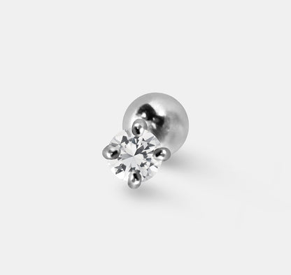 Round Gem Single Stud (Crown Set)