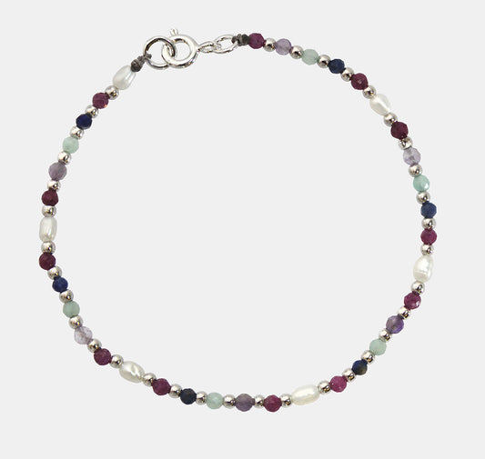 Multigem & Pearl Beaded Bracelet