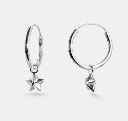 Small Star Hoop Earrings