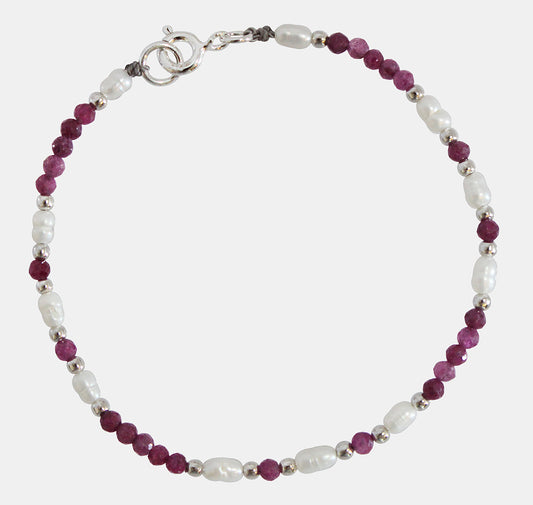 Pearl and Natural Stone Bracelet