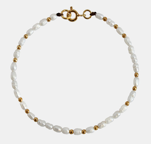Pearl and Silver Bead Accent Bracelet