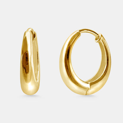 Oval Hoop Earrings (Pair)