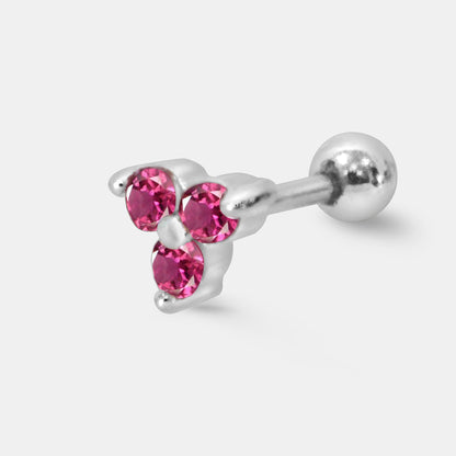 Tiny Gem Trio Cluster with Silver balls Single Stud