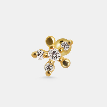 Four Stone Starburst Earrings Stud